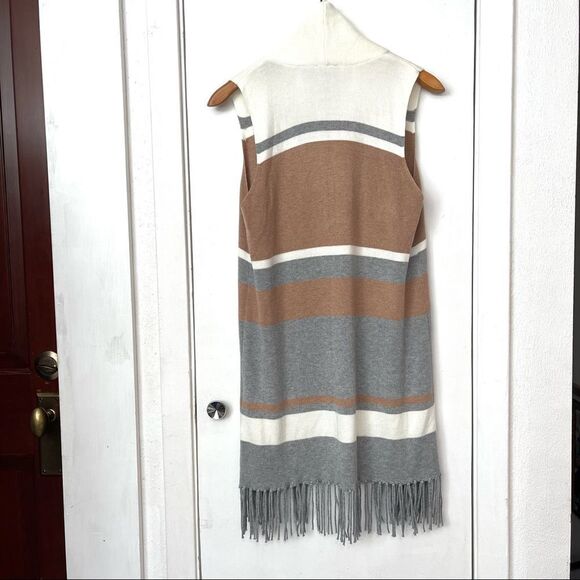 Chicos Off The rack Colorado color block fringe hem vest - Picture 3 of 8